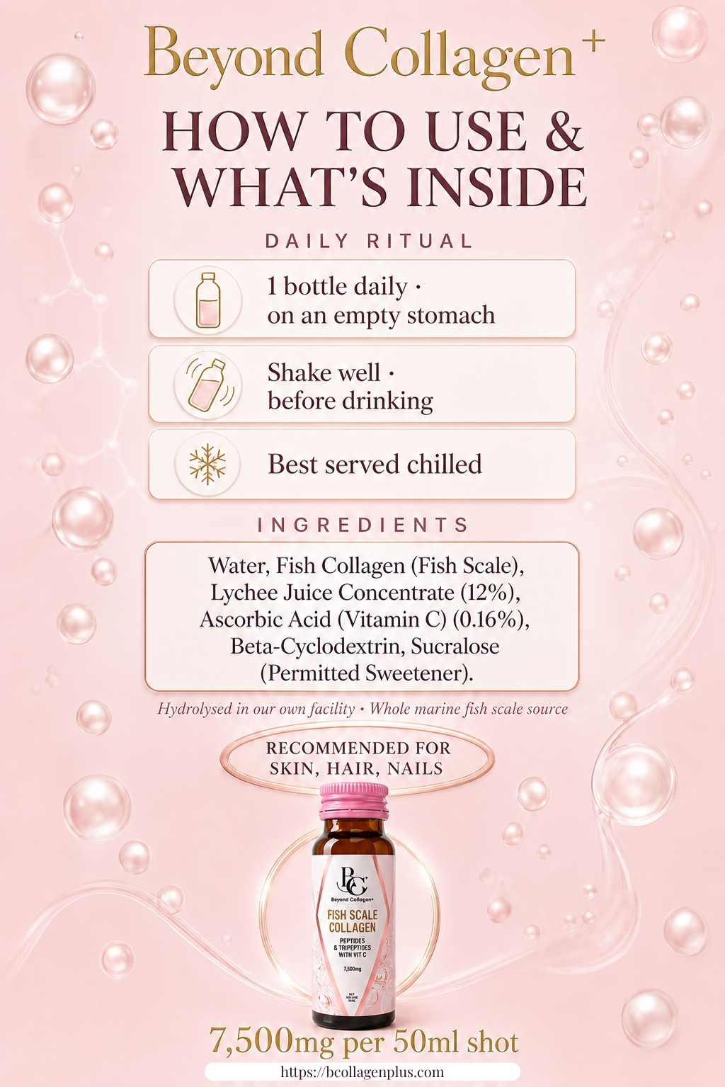 Beyond Collagen+ Peptides, Tripeptides with Vit C 7,500mg x 10 bottles